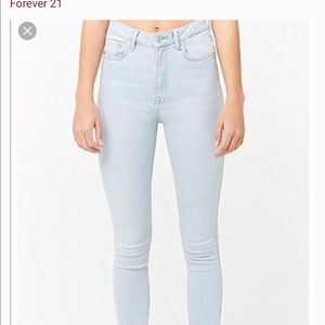 Forever 21 high waist light wash denim jean